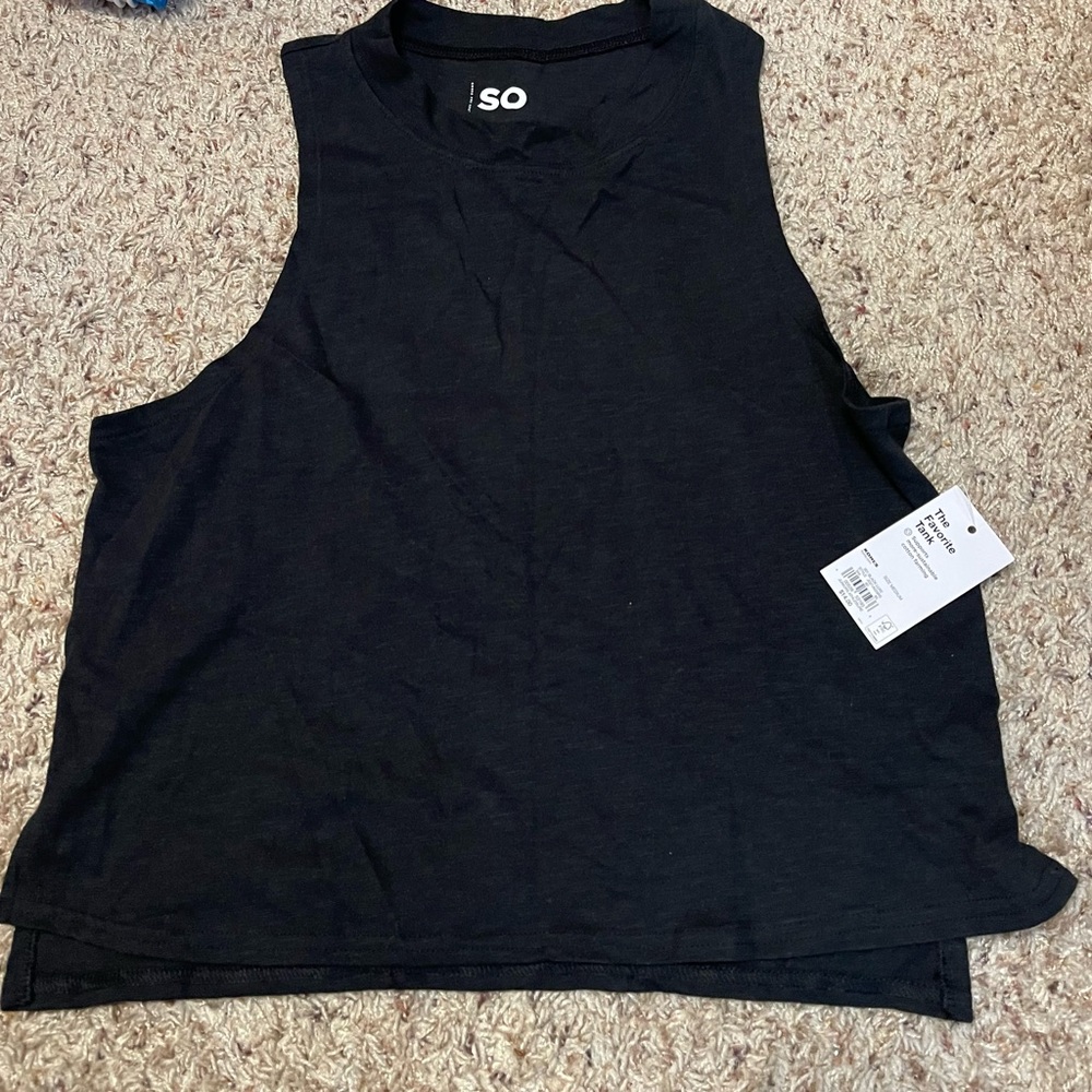 SO Black Sleeveless Tank Top